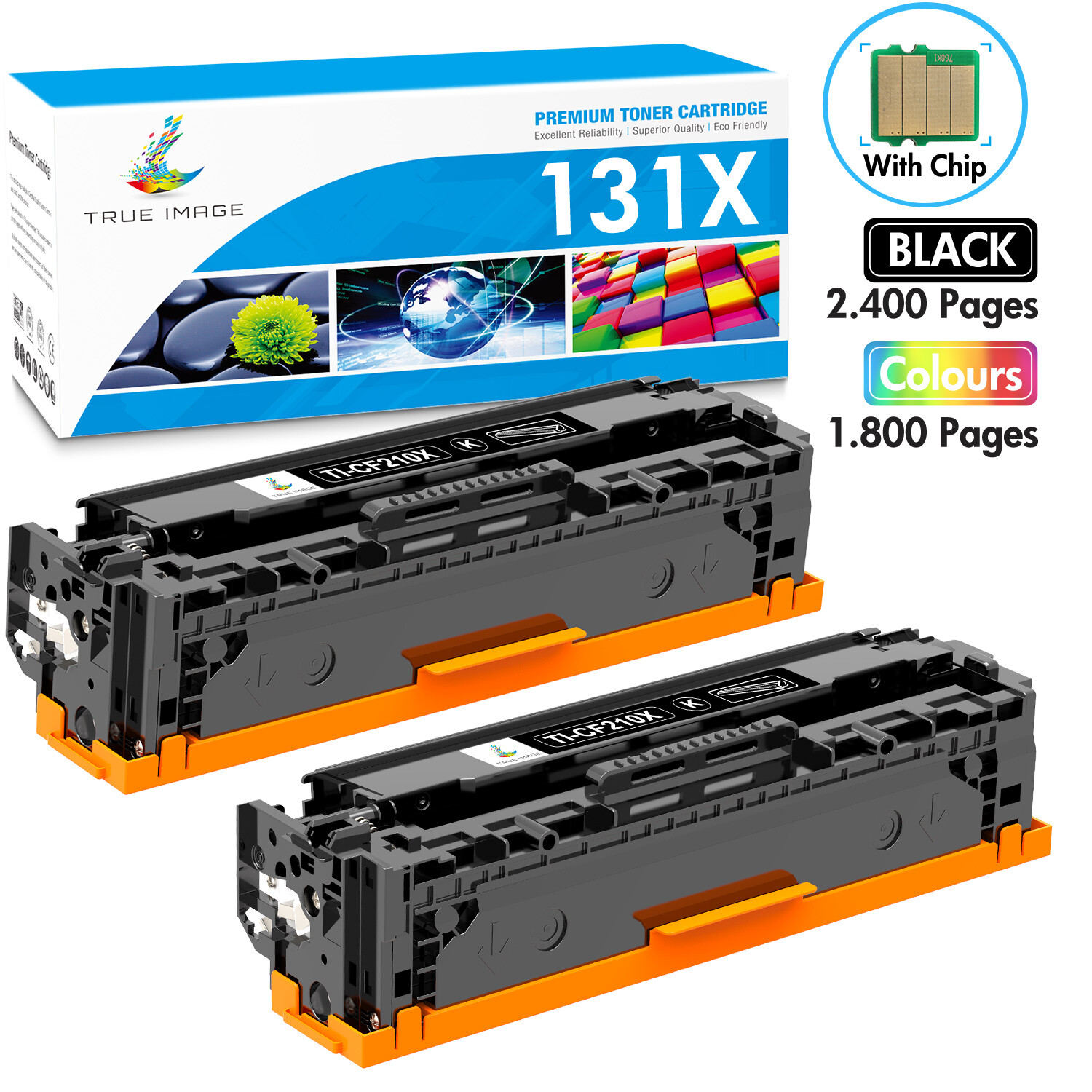 2PK CF210A Toner Cartridge For HP 131A LaserJet Pro 200 M251nw MFP M276nw M276