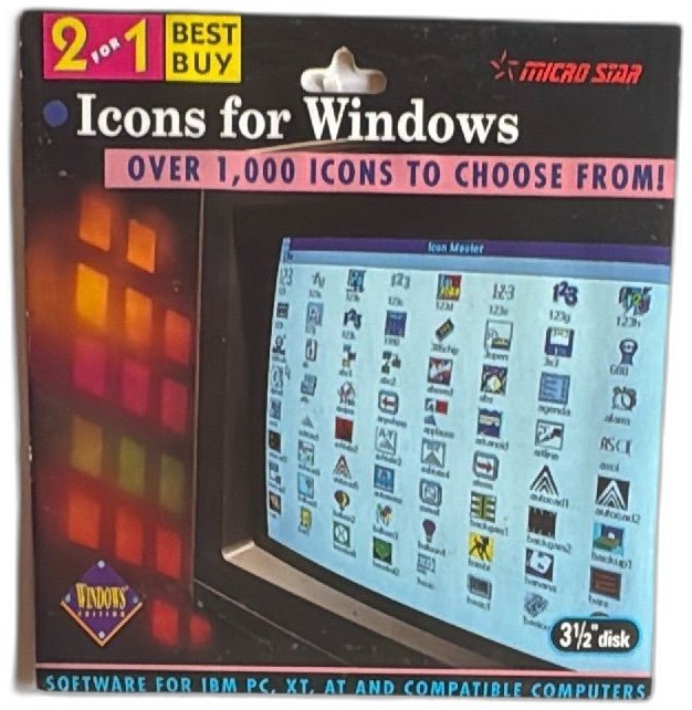 Micro Star Icons For Windows 3X 3.5 Inch Floppy Disk 1992 PC Software VTG