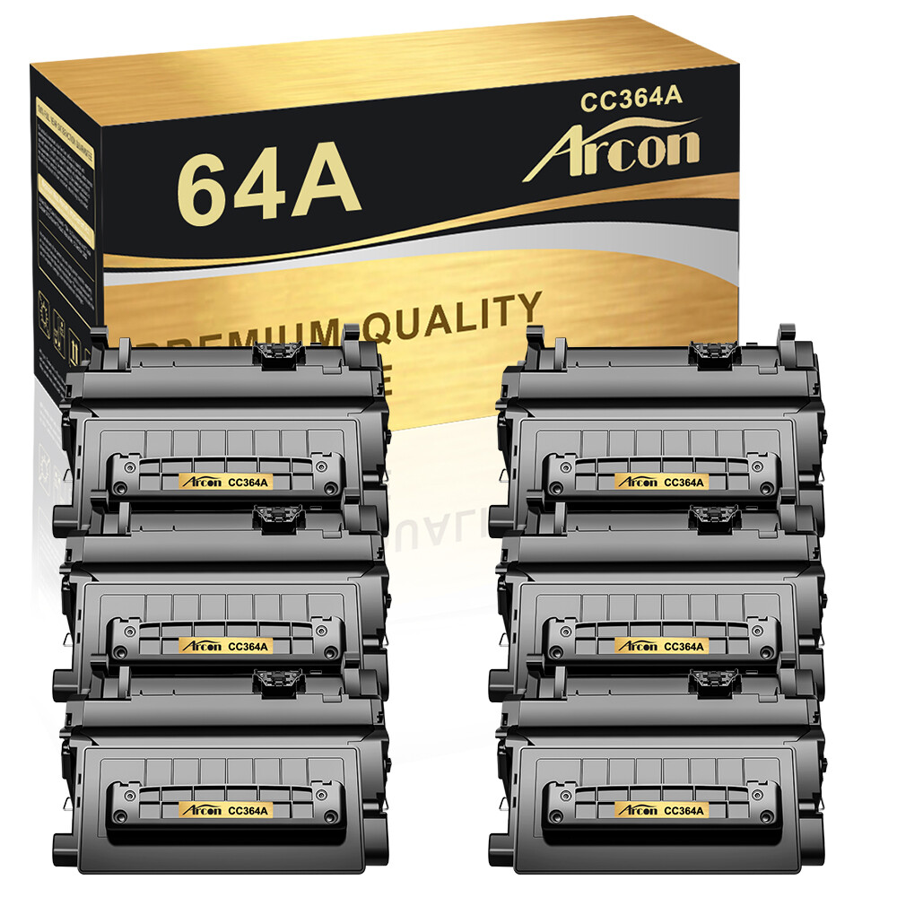 6PK High Yield Black CC364A 64A Toner Cartridge for HP LaserJet P4015n P4014n