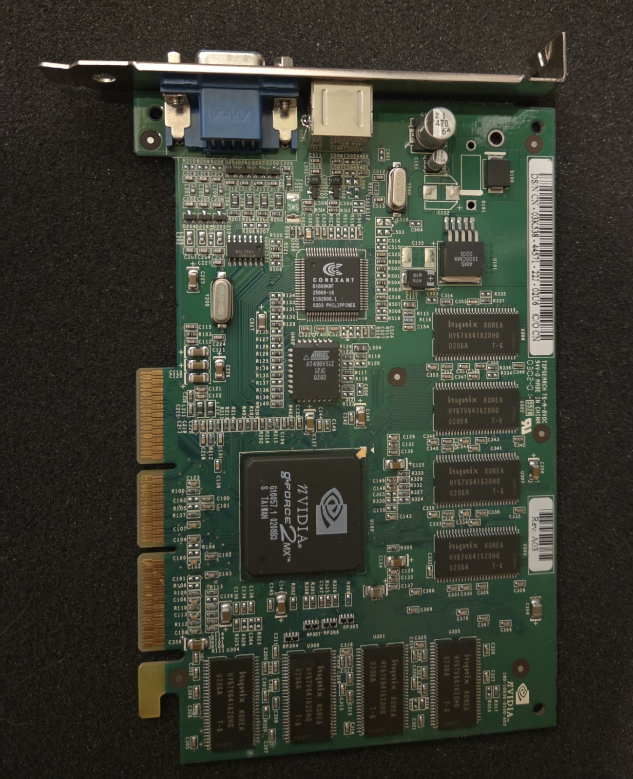 Vintage NVIDIA GeForce 2 MX AGP 3D Video Card With VGA / DVI S-Video