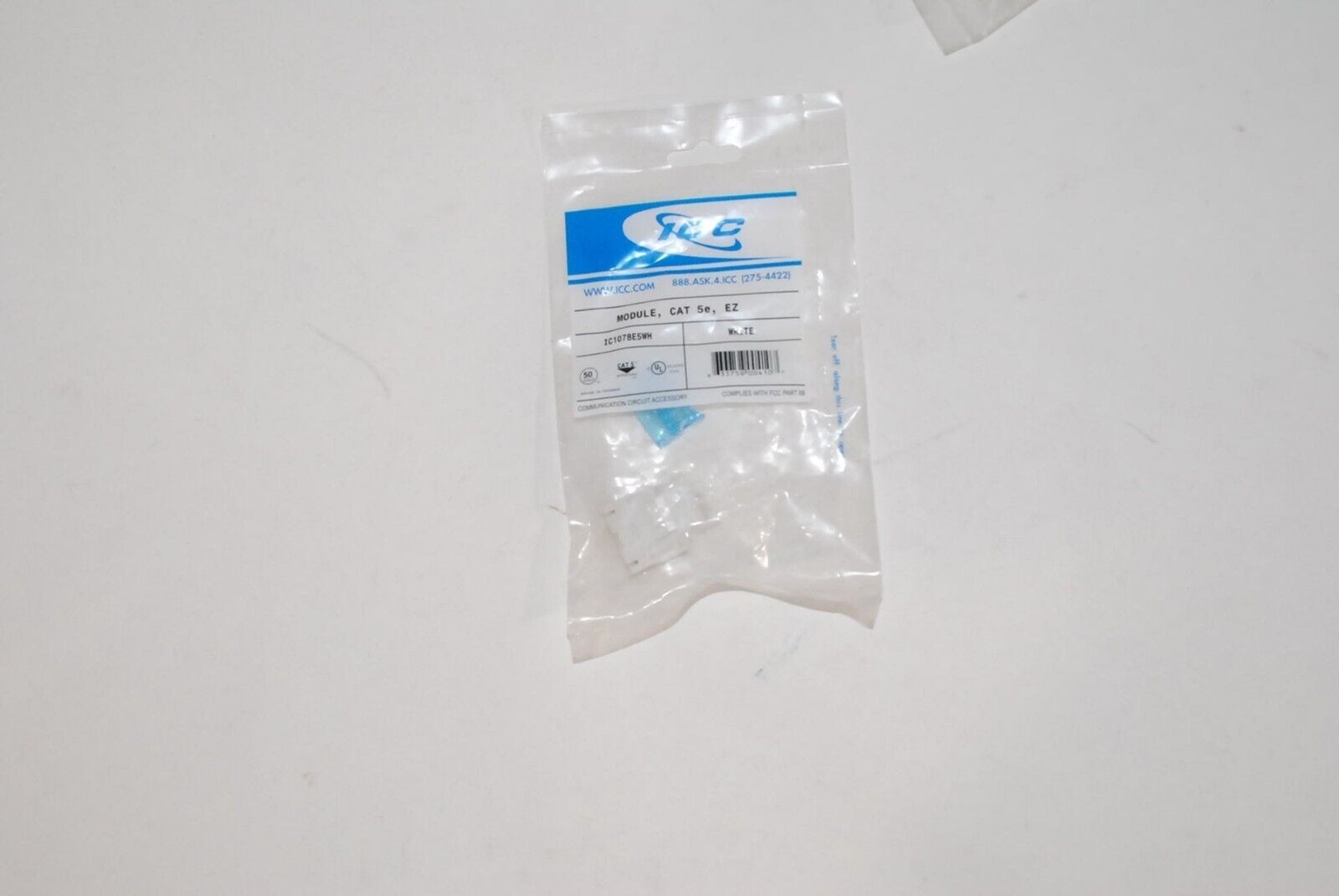 Icc IC1078E5WH Cat-5E Ez Module insert White Ethernet Jack Keystone 17e64 New