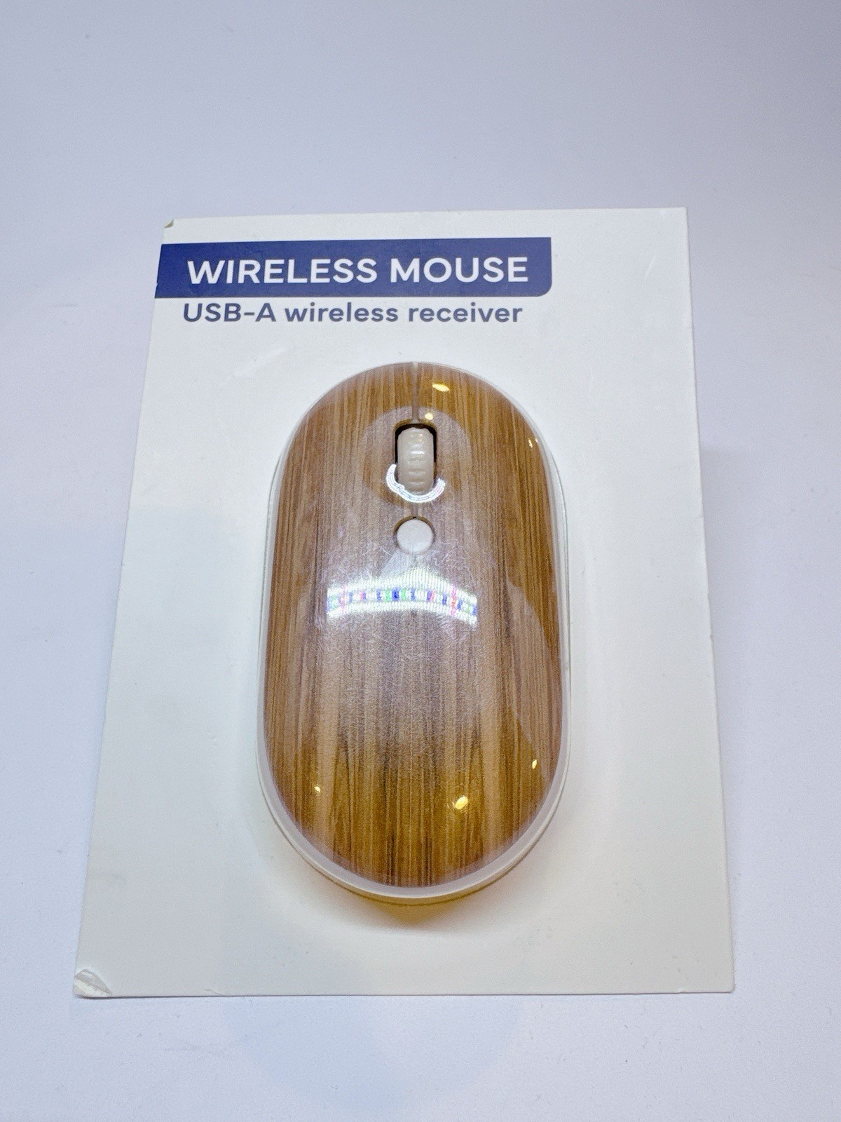 New Vivitar Light Wood Accented Wireless Mouse USB-A wireless Receiver NEW