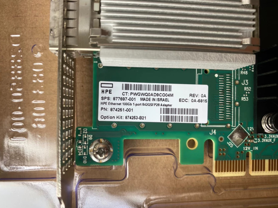 HPE 877697-001 874251-001 874253-B21 100GB 1-Port 842QSFP28 Ethernet Adapter