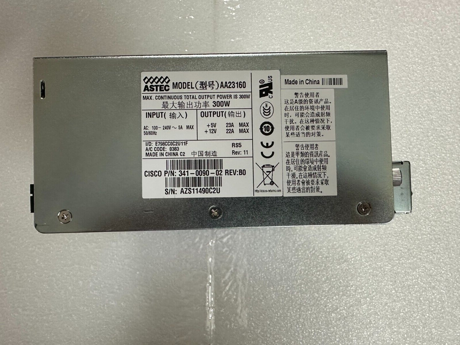 ASTEC-AA23160 | CISCO |ASTEC 300-Watts Power Supply