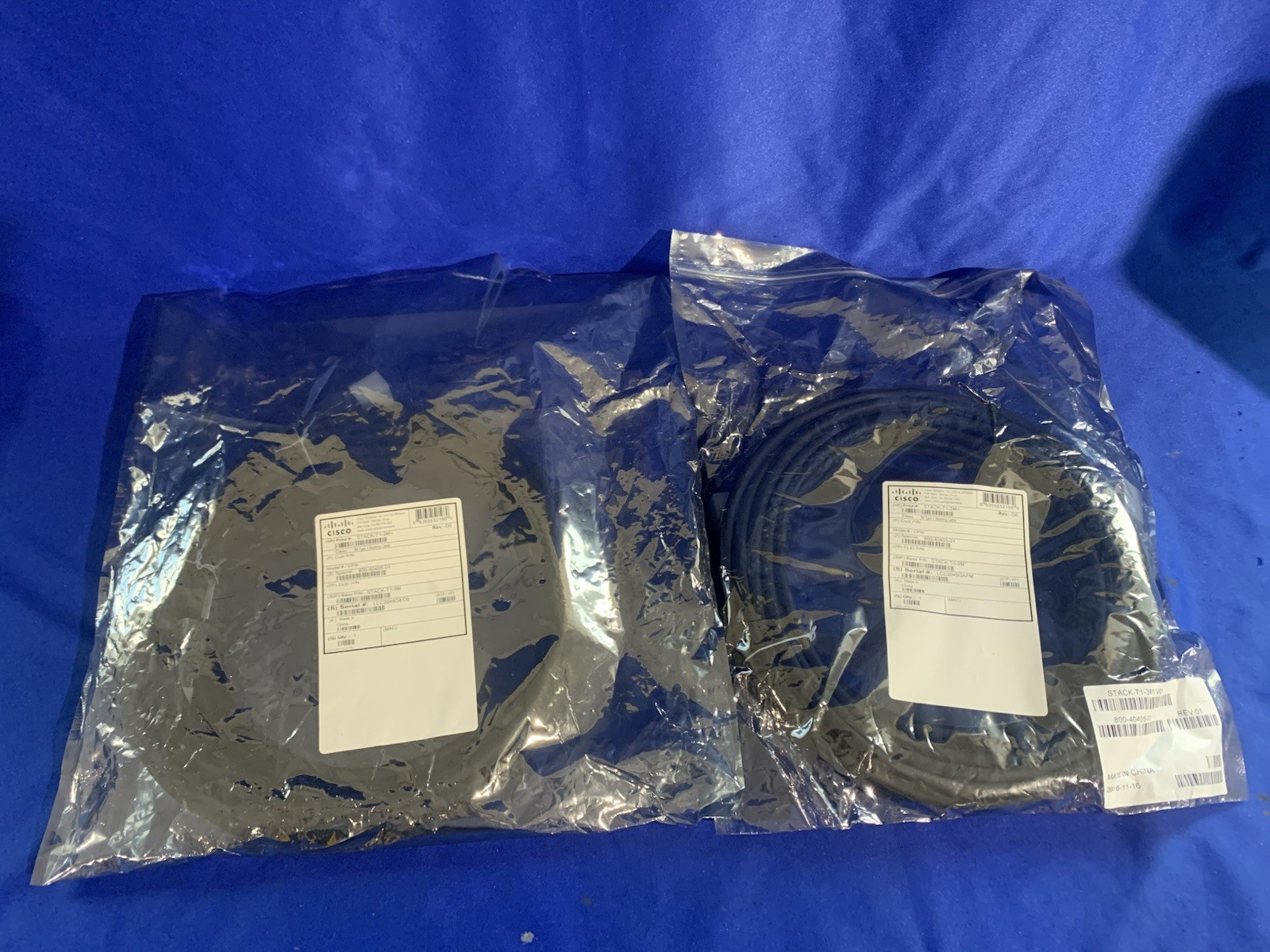 Genuine Cisco STACK-T1-3M Cable 3 Meter - New Open Box / Bag - Lot of 2 - Read
