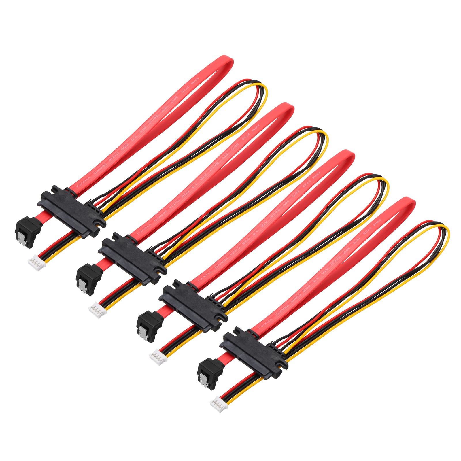 40cm PH2.0 4 Pin to SATA 7+15 Pin Power Cable, 4 Pack 90 Degree SATA Right Angle