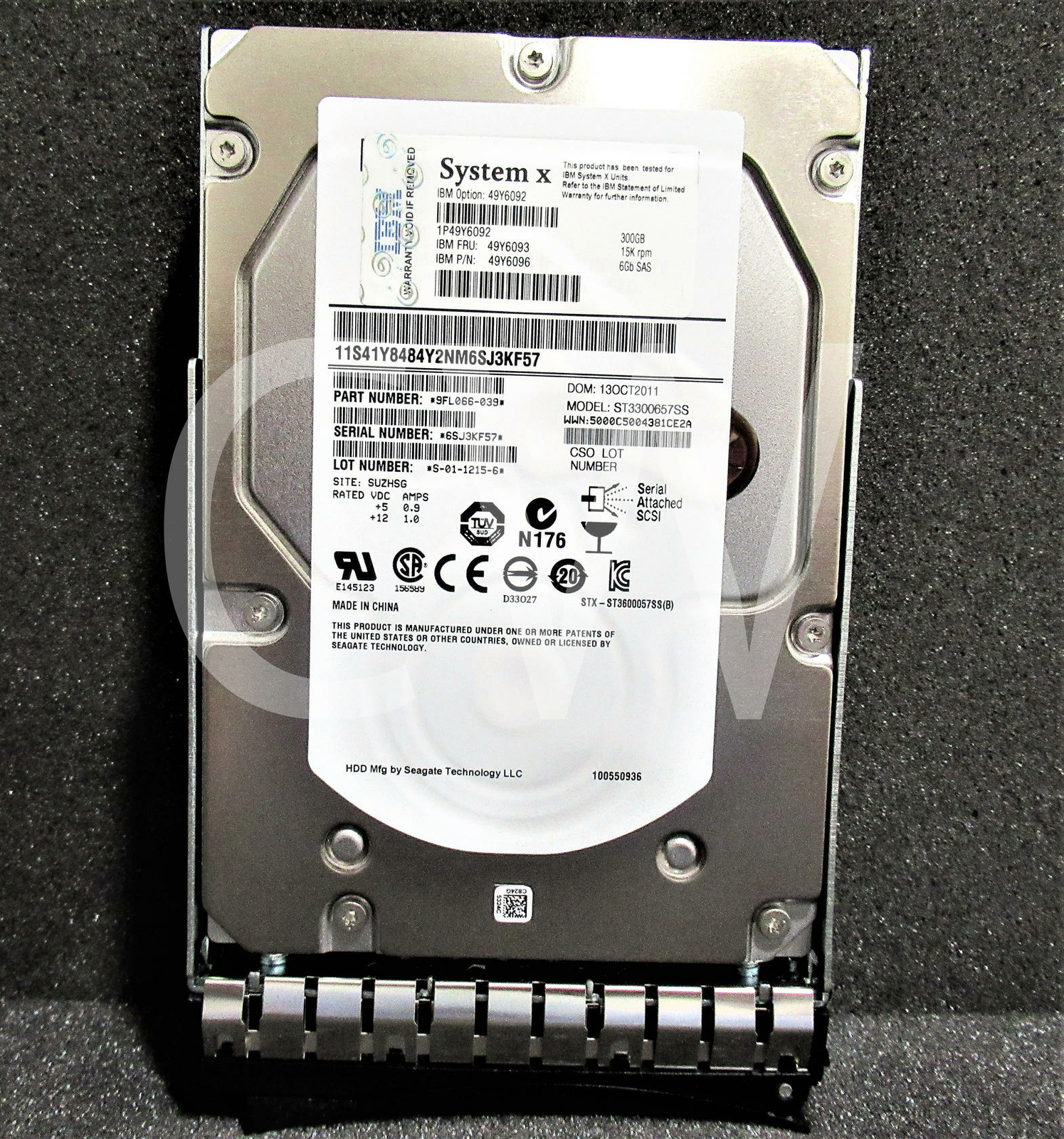 49Y6093 49Y6092 49Y6096 IBM 300GB 15K RPM 6Gb/s 3.5" SAS SERVER HDD Hard Drive
