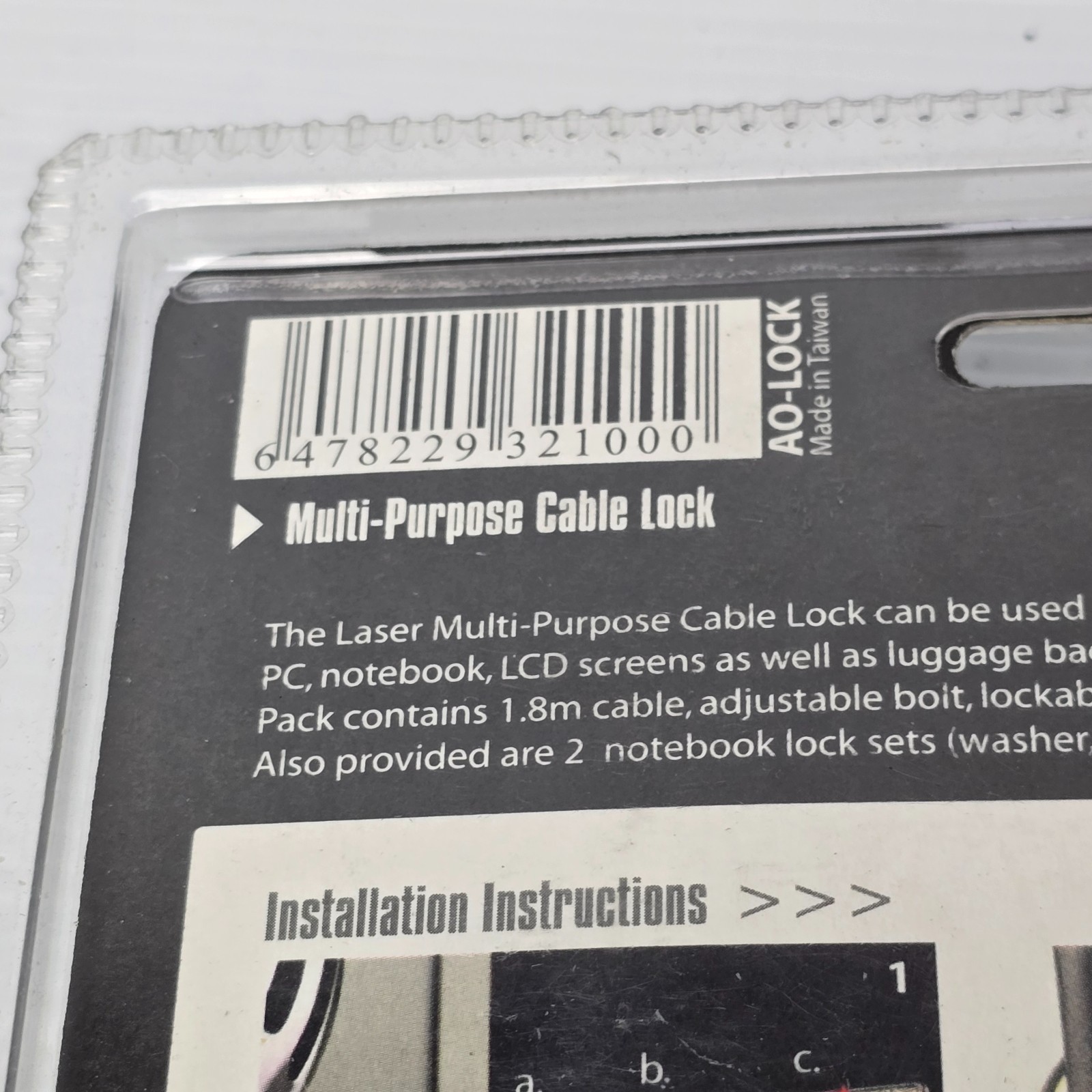 LASER Multi-Purpose Cable Lock for Notebook Desktop LCD 1.8m (NEW Sealed)