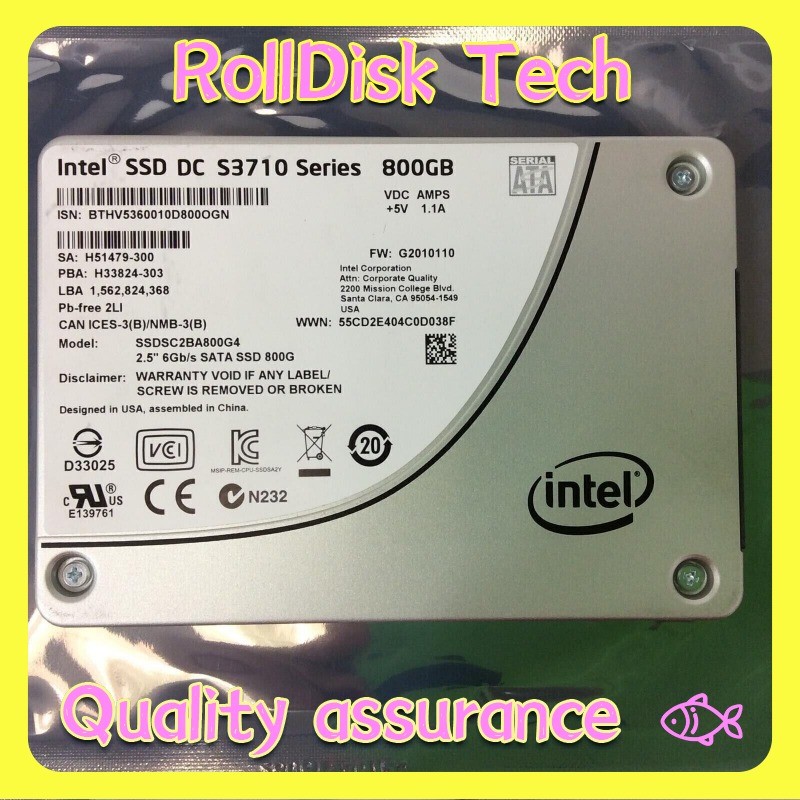 NEW Intel DC S3710 Series 800GB SSD 2.5" SATA 6Gb/s Enterprise Solid State Drive