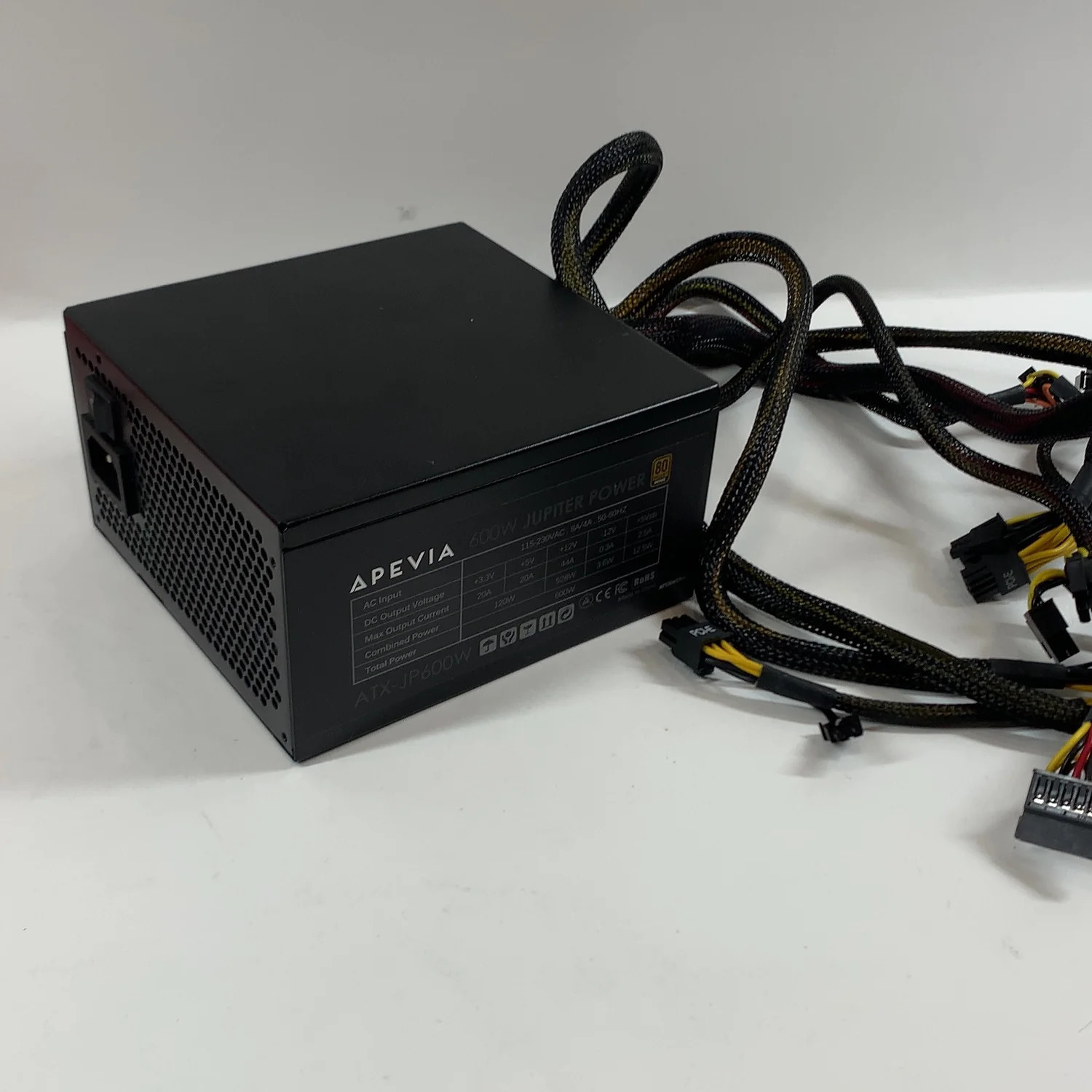 Apevia 600W Jupiter Power ATX-JP600W 80 Plus Bronze Non Modular Power Supply