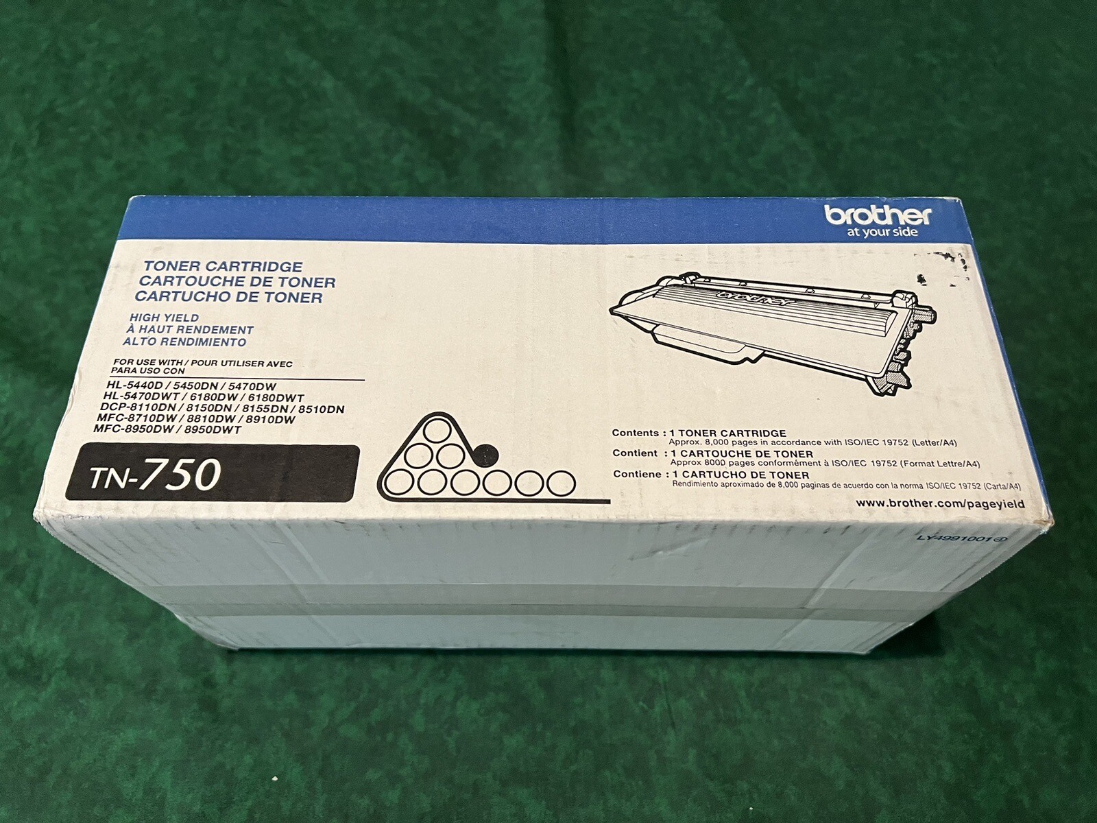 NEW - Brother TN-750 Black High Yield Toner Cartridge Genuine OEM TN750 SEALED
