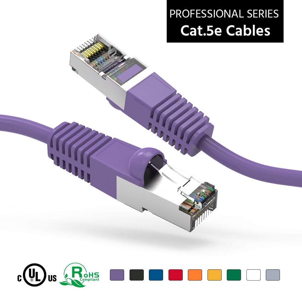 20 Pack of 20Ft CAT5E Shielded (FTP) Ethernet Network Booted Cable 15-200 Feet P