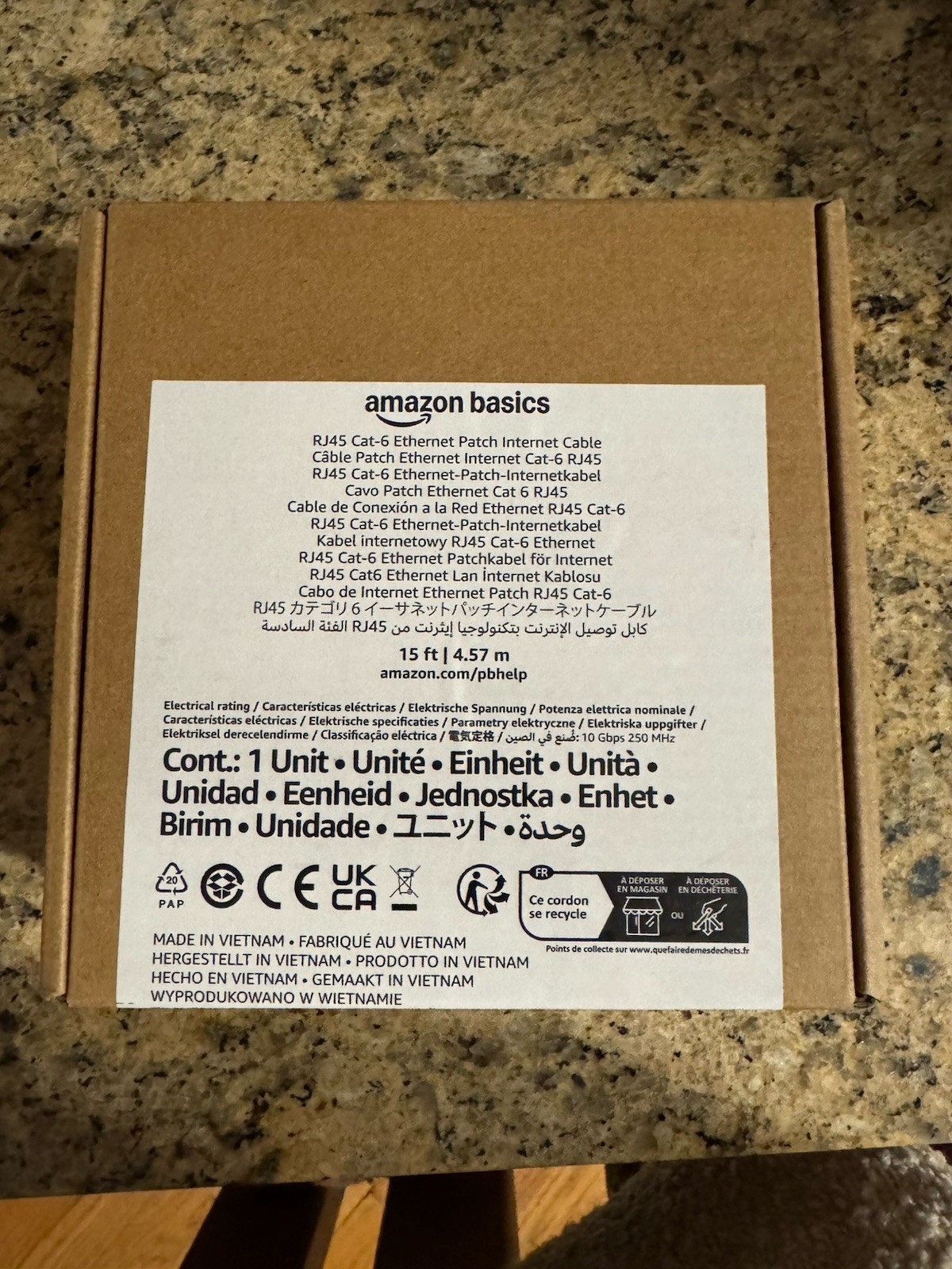 RJ45 Cat 6 Ethernet Patch...Size: 15 Feet
