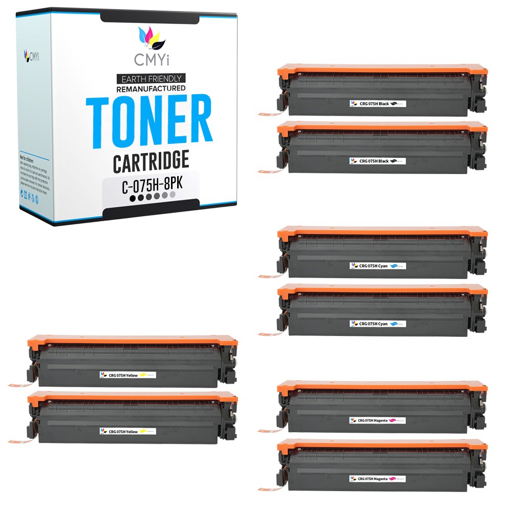 CMYi 8PK Compatible 075H Toner Cartridges Combo fits Canon imageCLASS LBP646Cdw