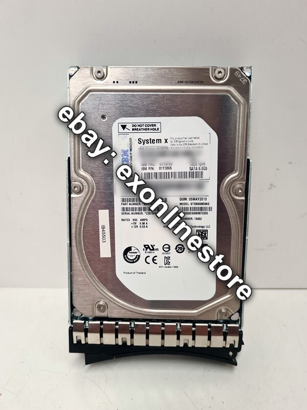 81Y9798 - 3TB 7.2K 6Gbps NL SATA 3.5" G2HS HDD (FRU: 81Y9799)