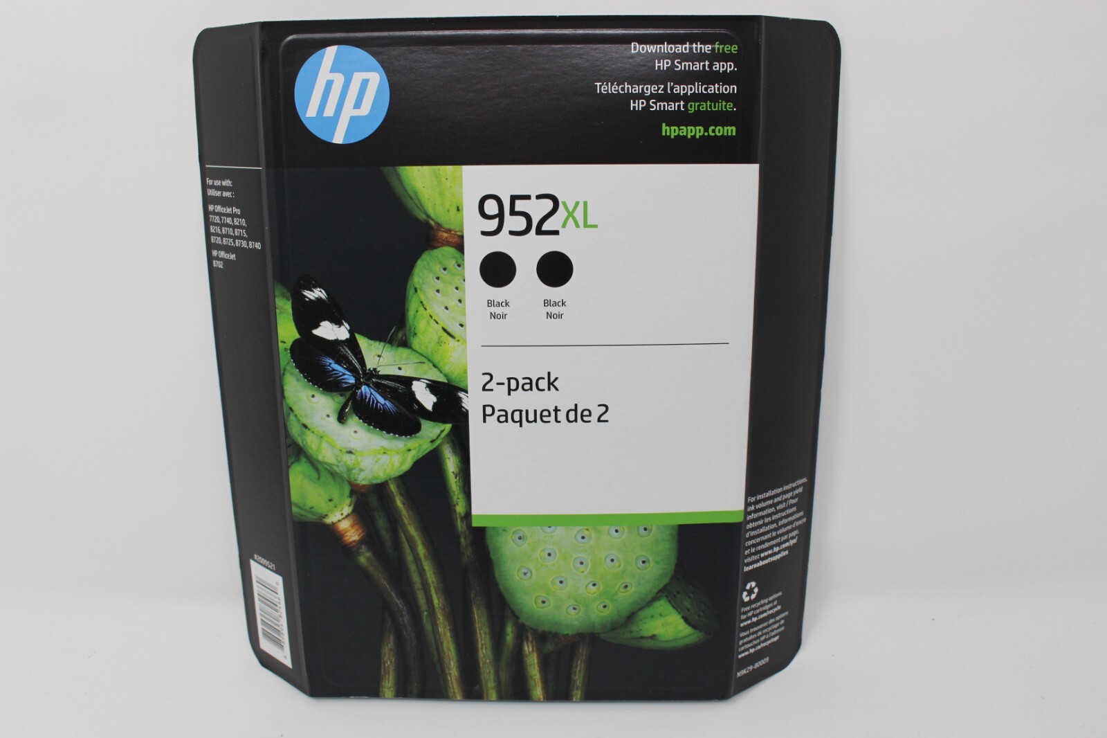 New Genuine HP 952XL Black High Yield Ink Cartridges N9K29BN 2 Pack  4/2028+