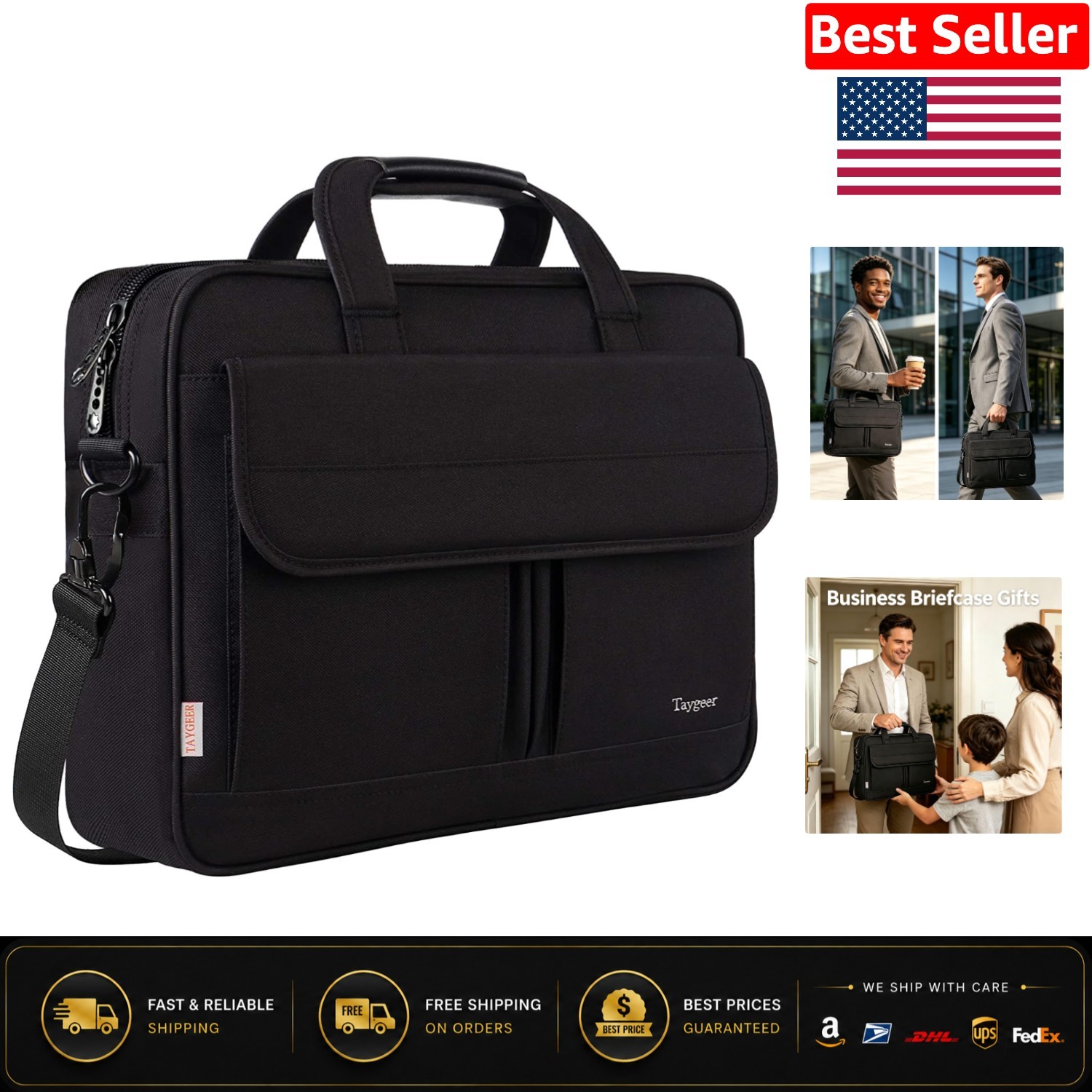 Versatile 15.6 Inch Laptop Bag with Adjustable Strap - Perfect for Work & Travel