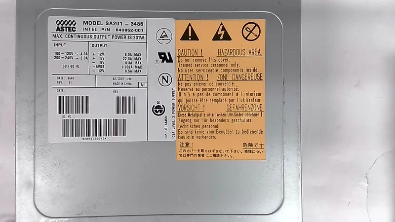 SA201-3486 astec 201W at power supply