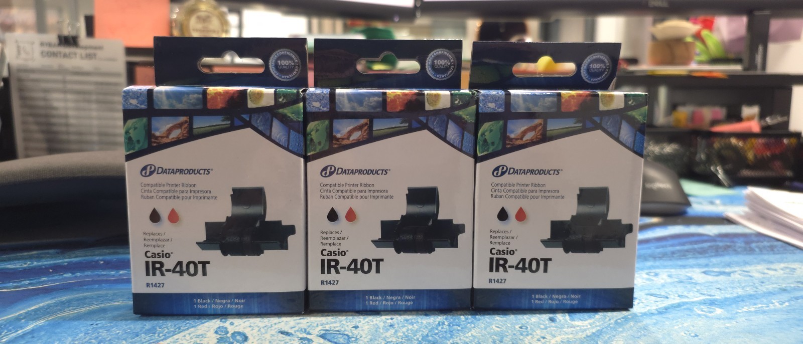 3x Dataproducts Casio IR-40T Black Red Ink Roller (SEE PHOTOS FOR COMPATIBILITY)