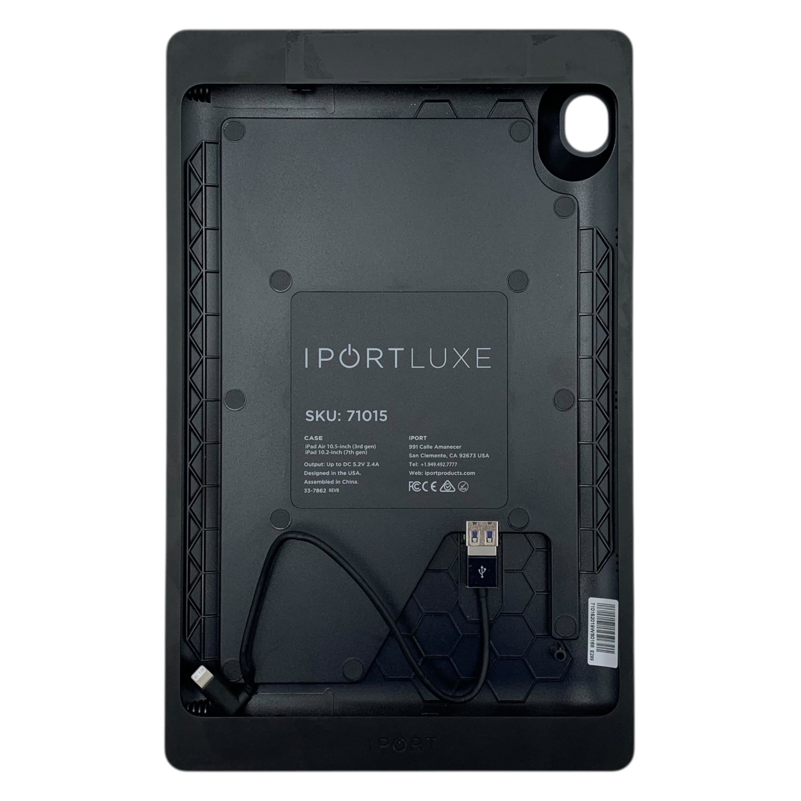 iPort 71015 Luxeport Black iPad Case 33-7860 w/ Cable