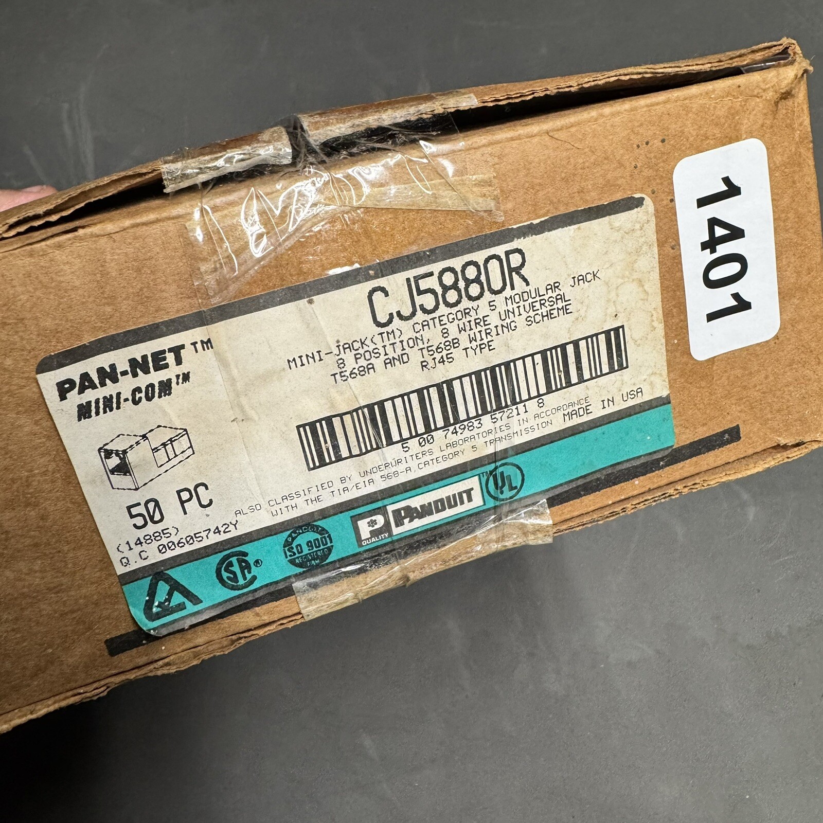 Panduit CJ5880R Cat 5 Orange 8 Position 8 Wire Mini Jack Wiring (50 Pc)
