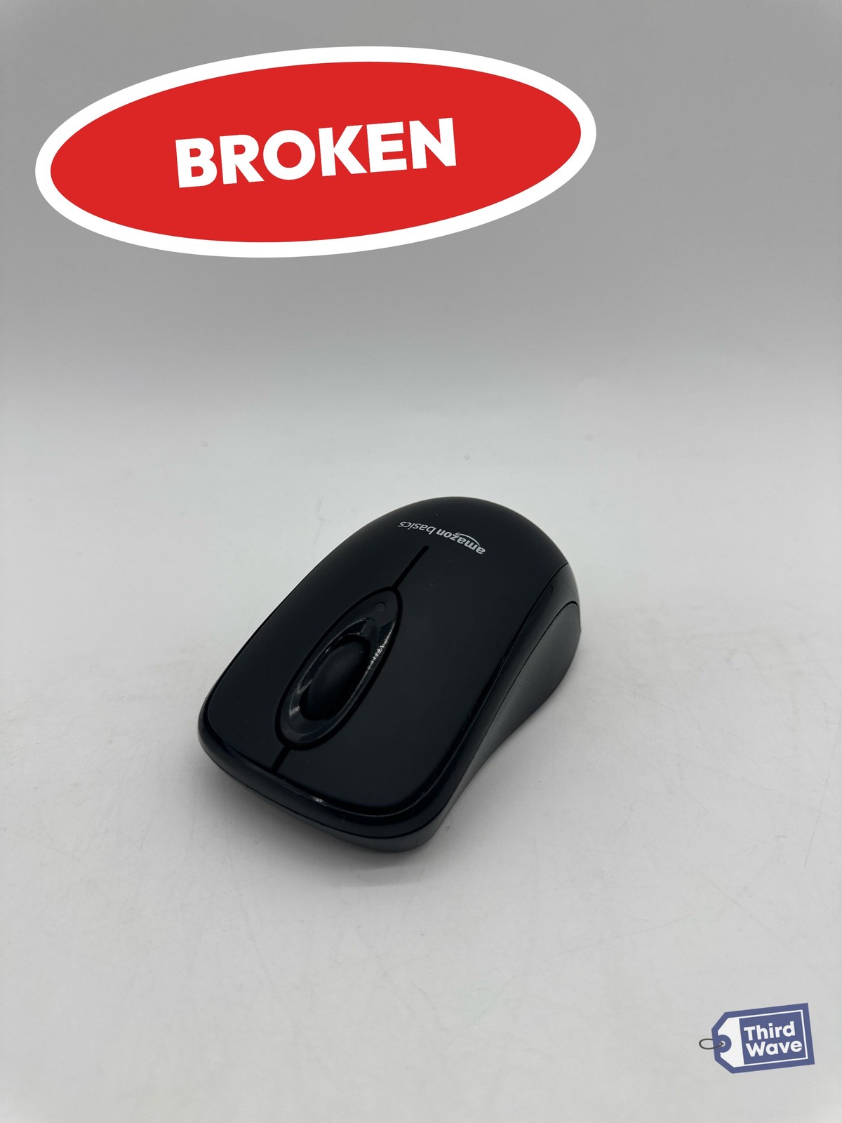 (BROKEN) Amazon Basics Wireless Computer Mouse with USB Nano Receiver Black (1)