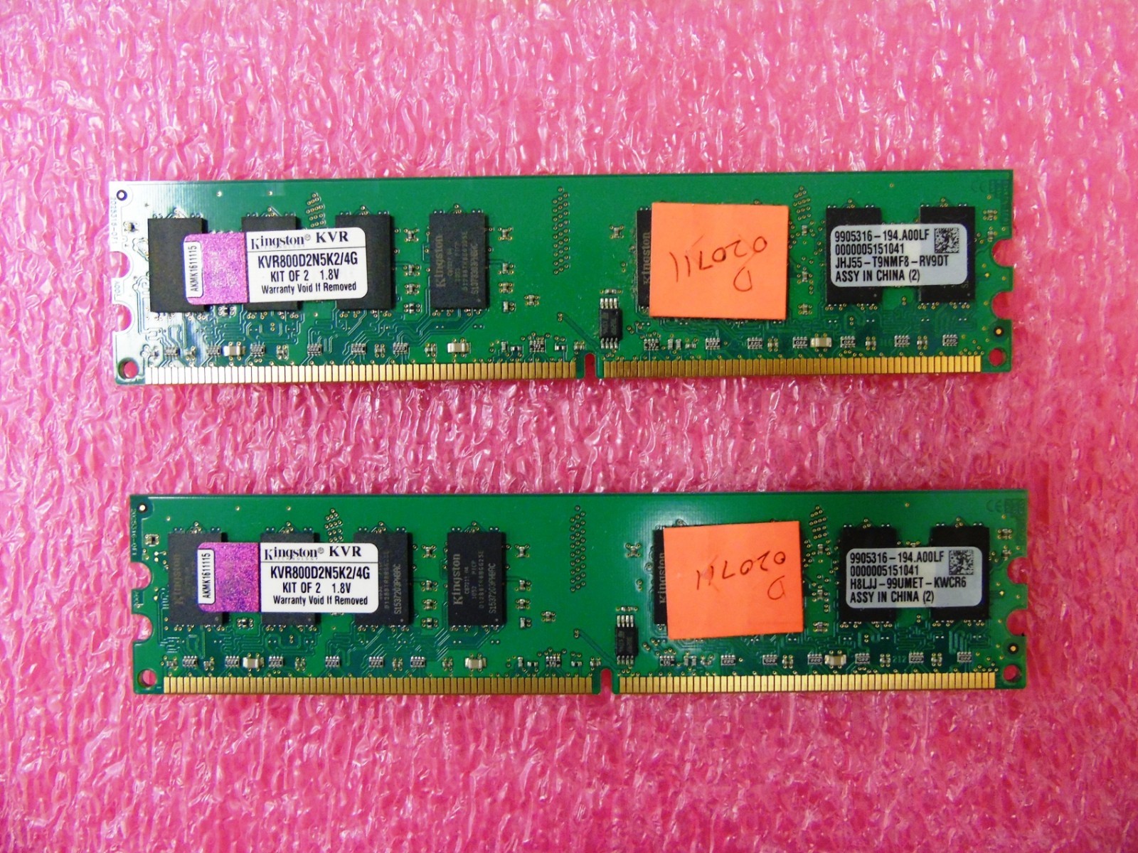 Kingston KVR800D2N5K2/4 4GB (2 x 2GB)  Desktop DDR2 PC2-6400 800MHZ Memory Ram