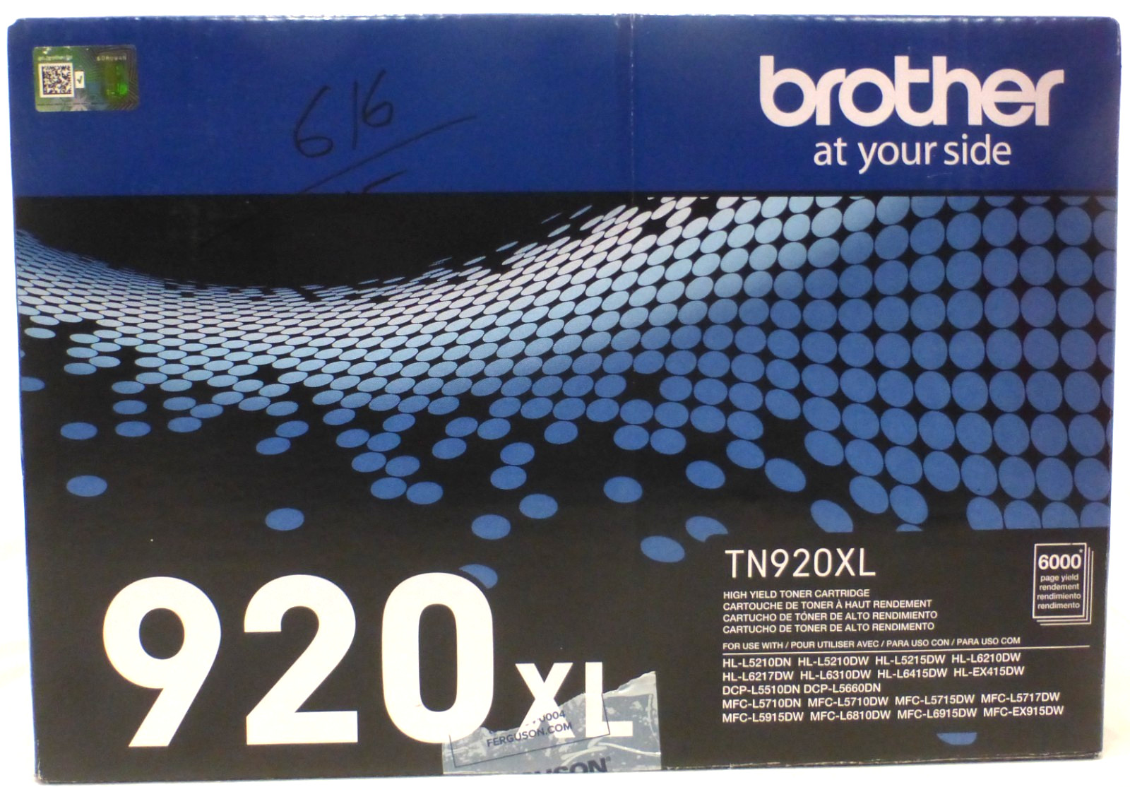 Genuine OEM Brother TN920XL High Yield Black Toner Cartridge, NEW-Open Box