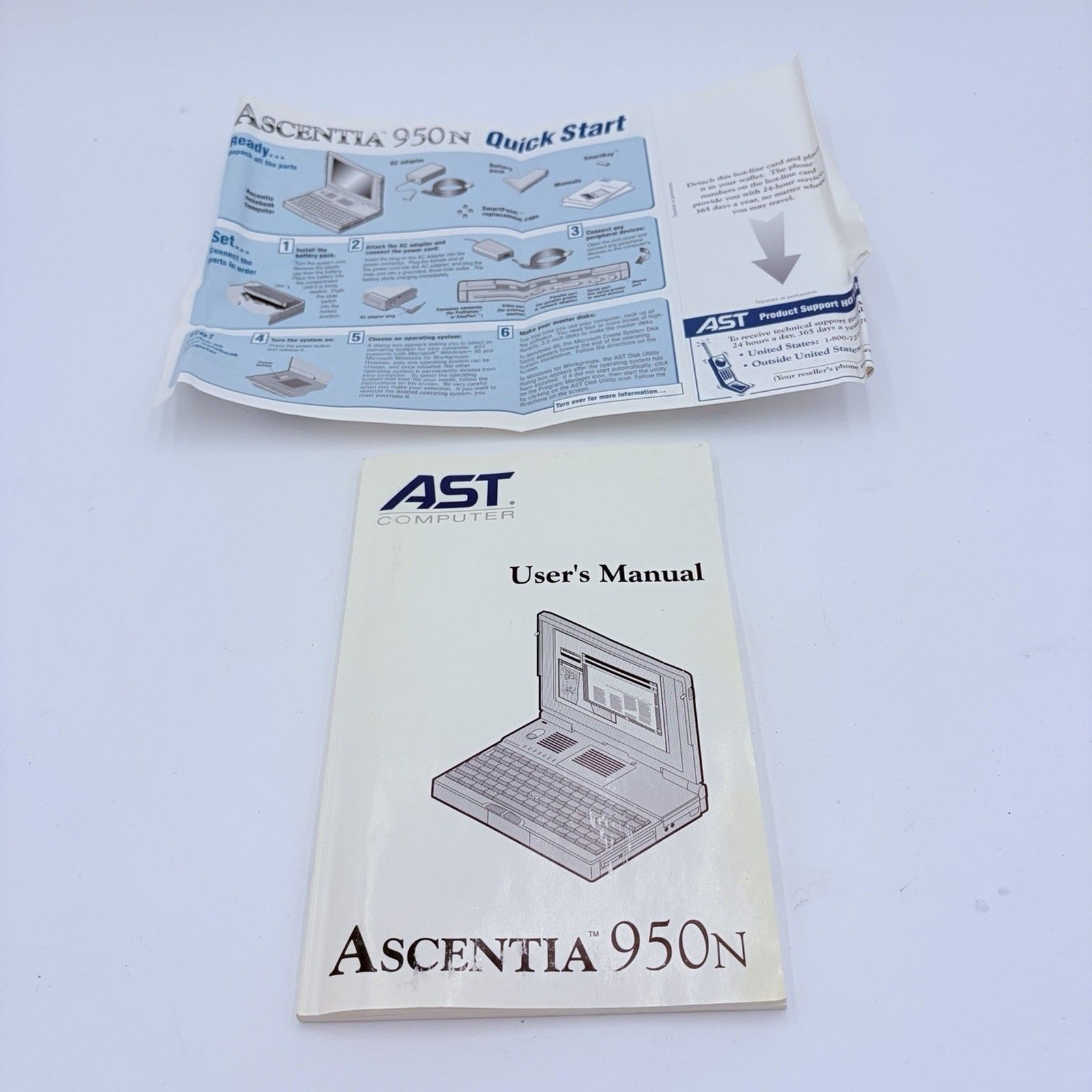 Vintage AST Ascentia 950N User Manual & Quick Start Guide Laptop Notebook