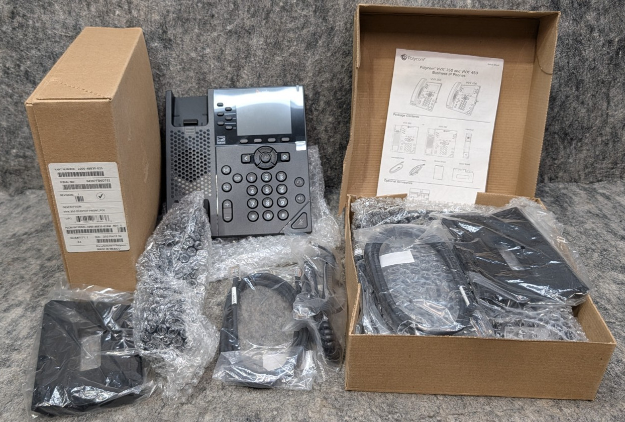 2 x Polycom VVX 350 Business IP Phone (2200-48830-025M) 🔥NEW🔥