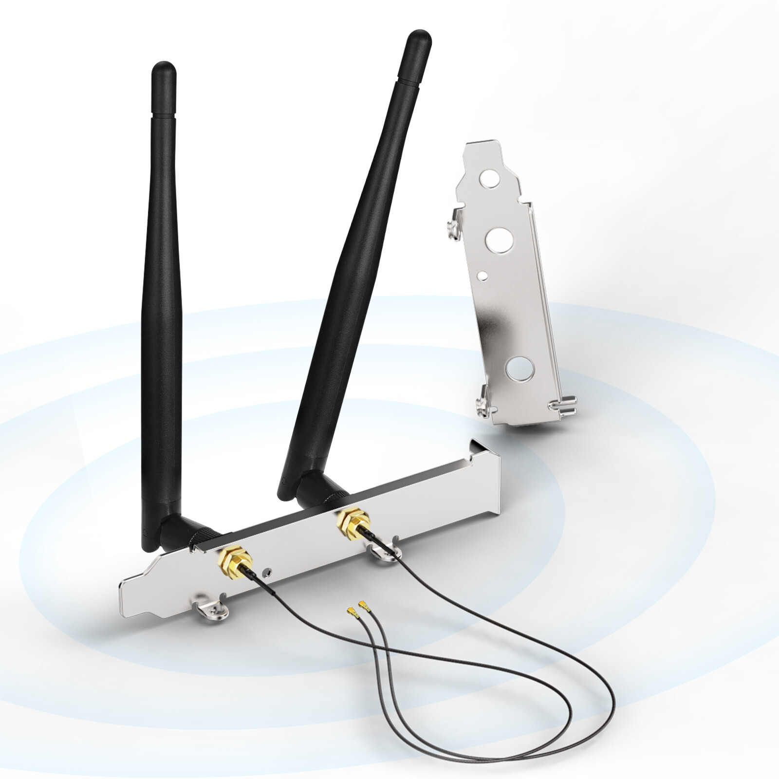 2x Dual Band 2.4GHz 5.8GHz WiFi Antenna +U.FL MHF4 &PCIE Slot Mount for M.2 NGFF