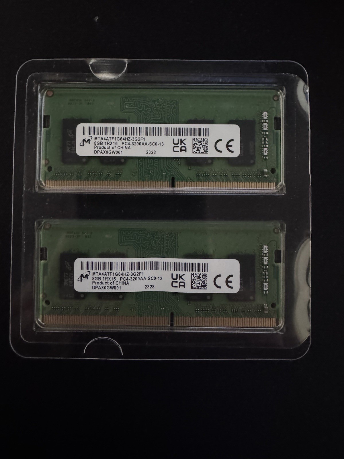 2x 8GB DDR4 RAM - Micron MTA4ATF1G64HZ-3G2F1 8GB 1Rx16 PC4-3200AA DDR4 RAM