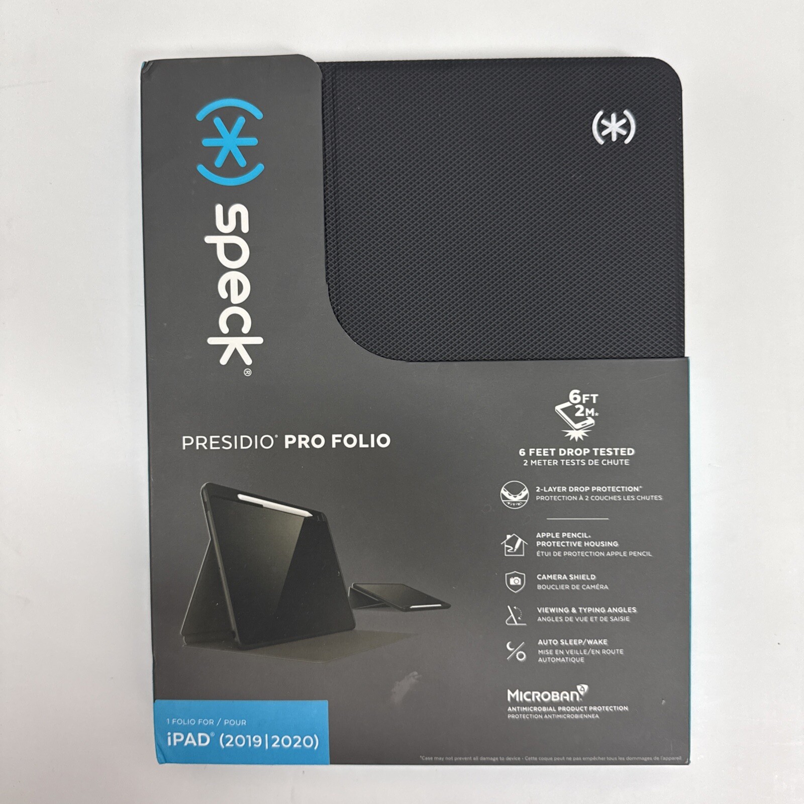 Speck Products Presidio PRO Folio iPad (2019/2020) Case and Stand, Black/Black