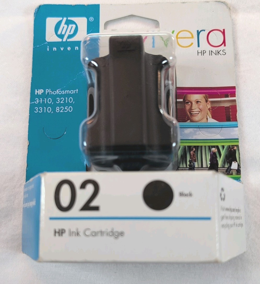 *NEW* HP Vivera 02 Sealed Black Ink Cartridge - Hewlitt Packard - Exp 2008 