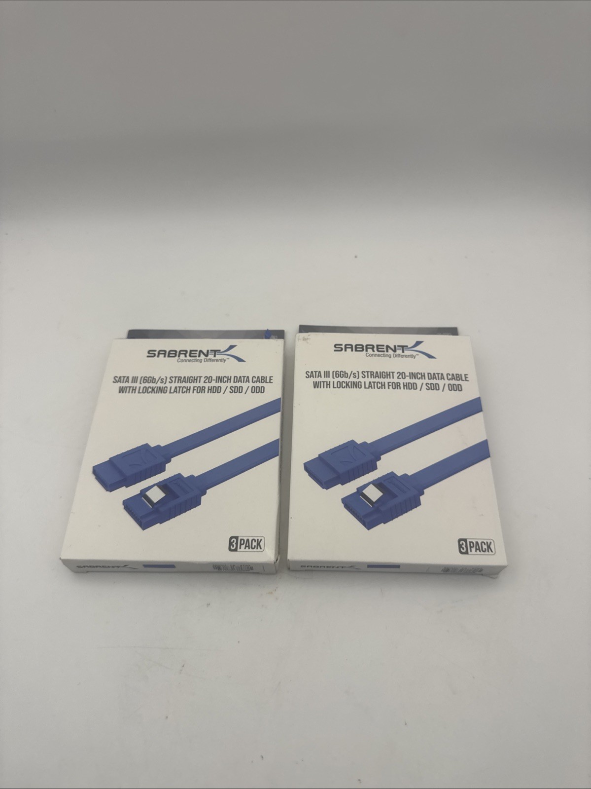 2x Sabrent CB-SFB3 SATA III 6Gb/s 20in Data Cable 3-Pack Lot of 2