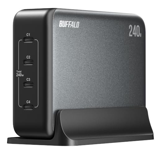 [Amazon.co.jp Exclusive] Buffalo 240W USB 4-Port Charger Type-C PD Compatible