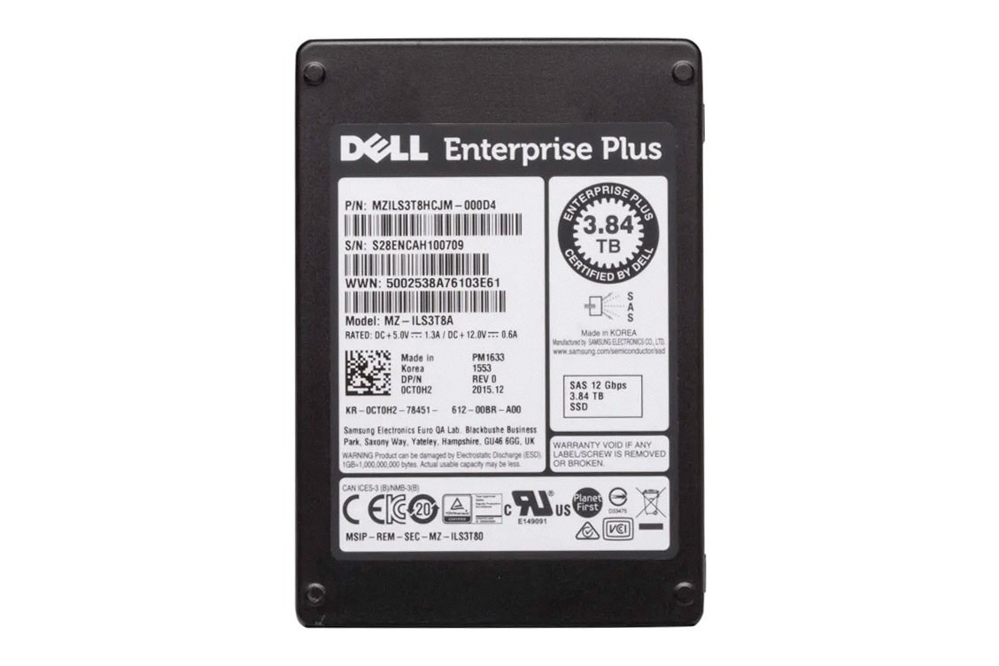 Hard drive Dell Compellent 3.84TB SSD SAS 12G 2.5" TLC RI CT0H2-CMP+