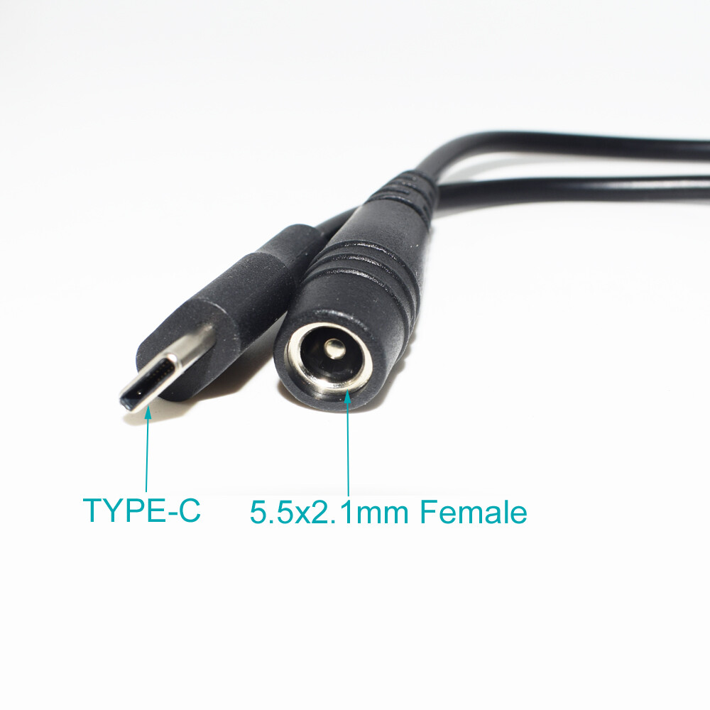 10x USB 3.1 Type C Male To 5.5x2.1mm Female DC Power Charger Adapter Cable 15cm