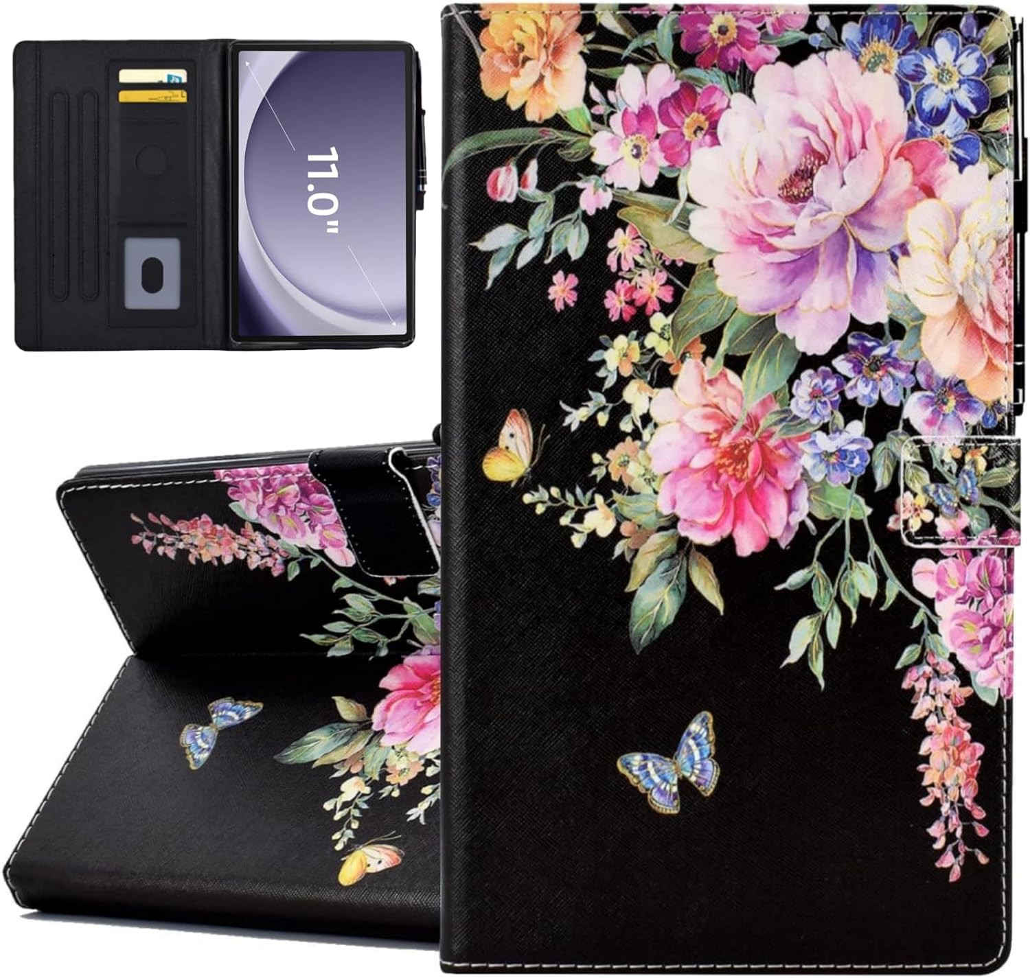 Case for Galaxy Tab A11+ Plus/A9+ plus 11 Inch 2026/2024, Cute PU Leather Stand