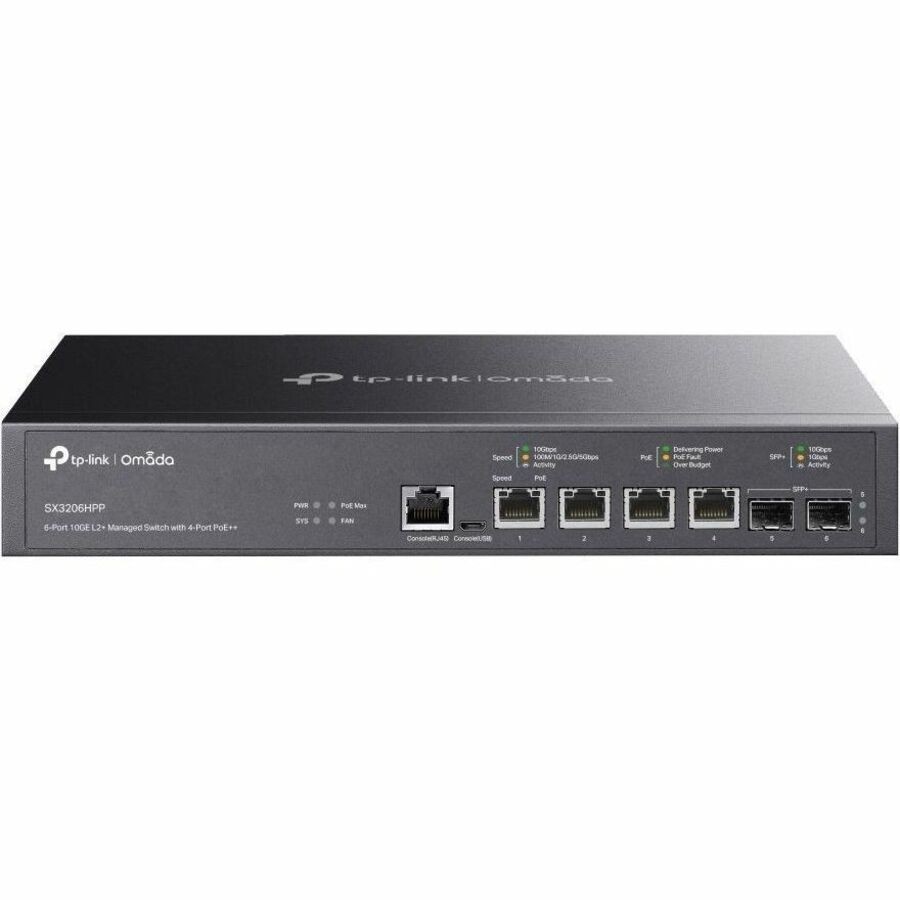 TP-Link JetStream 6-Port 10GE L2+ Managed Switch with 4-Port PoE++