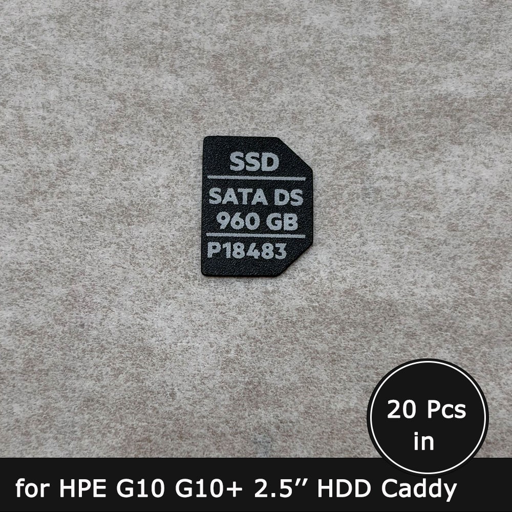 20pcs of P18483 960GB SATA SSD caddy label sticker for HP G10 G11 2.5'' tray