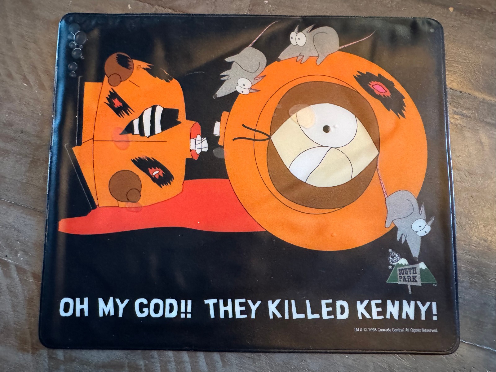 Vintage 1998 South Park Liquid Floating Mouse Pad Kenny Rats Comedy Central Rare