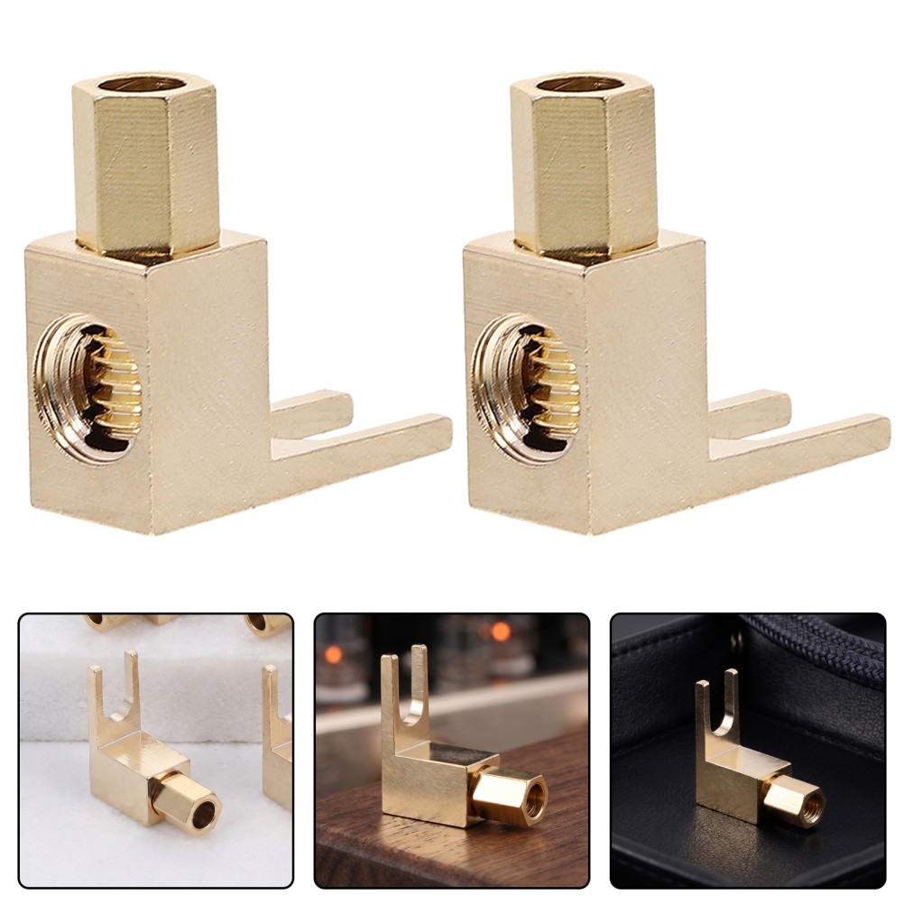 30 PCS Copper Banana Jack to Spade Plug Adapter, L Type Audio Terminal