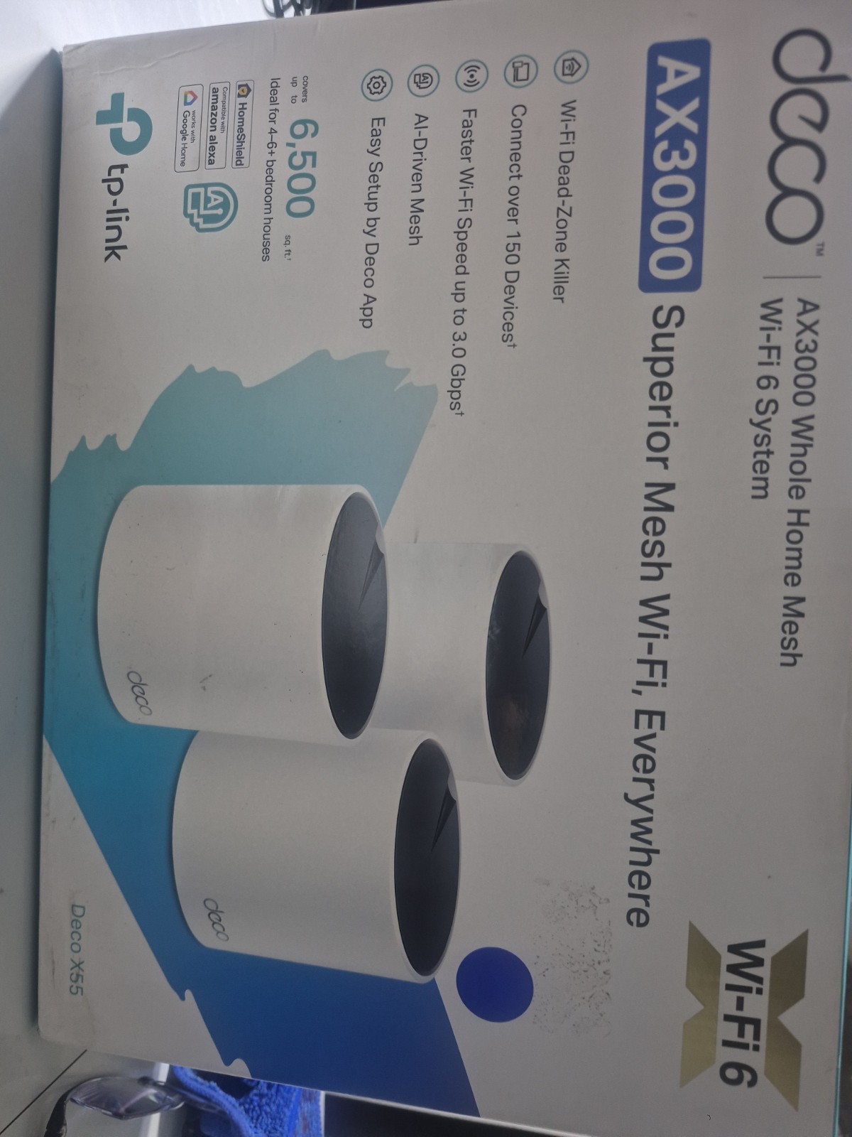 TP-LINK Deco X55 AX3000 Whole Home Mesh Wi-Fi System - 3 Pack