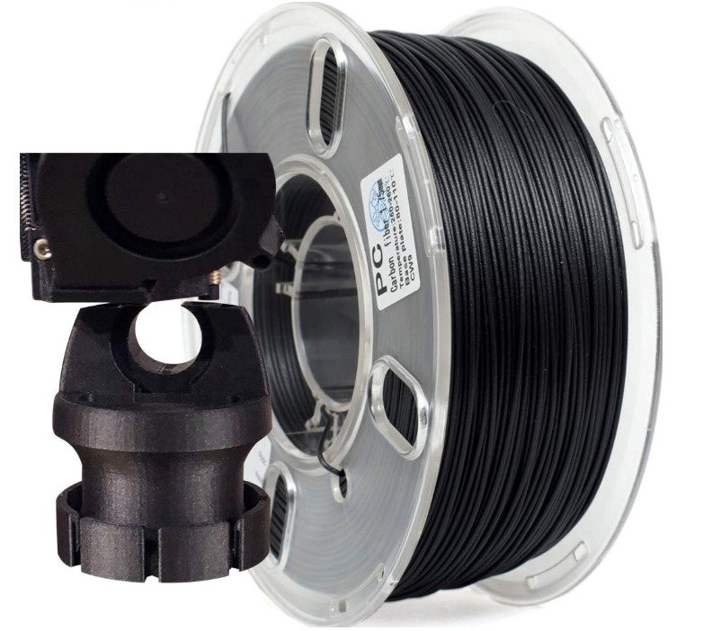 Filamento 3D de Policarbonato con Fibra de Carbono 1,75 mm Bobina 1 kg, Color Ne