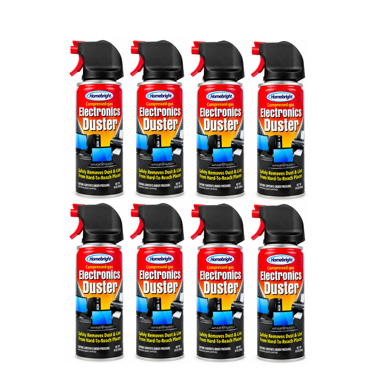 Homebright Electronics Duster 10 oz 8-Pack Compressed Gas Dust Remover
