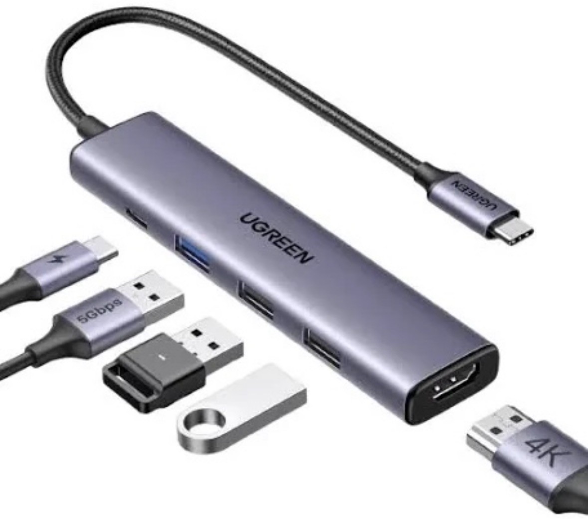 UGREEN 5-in-1 USB-C Laptop Adapter & Stand Docking Station HDMI/USB-A/SD/TF