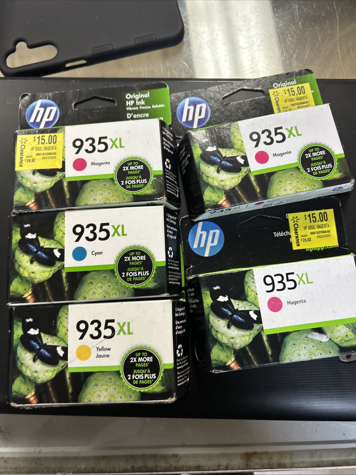 GENUINE HP 935XL INK CARTRIDGES 5  Different COLOR SEALED Expired 2023 -24