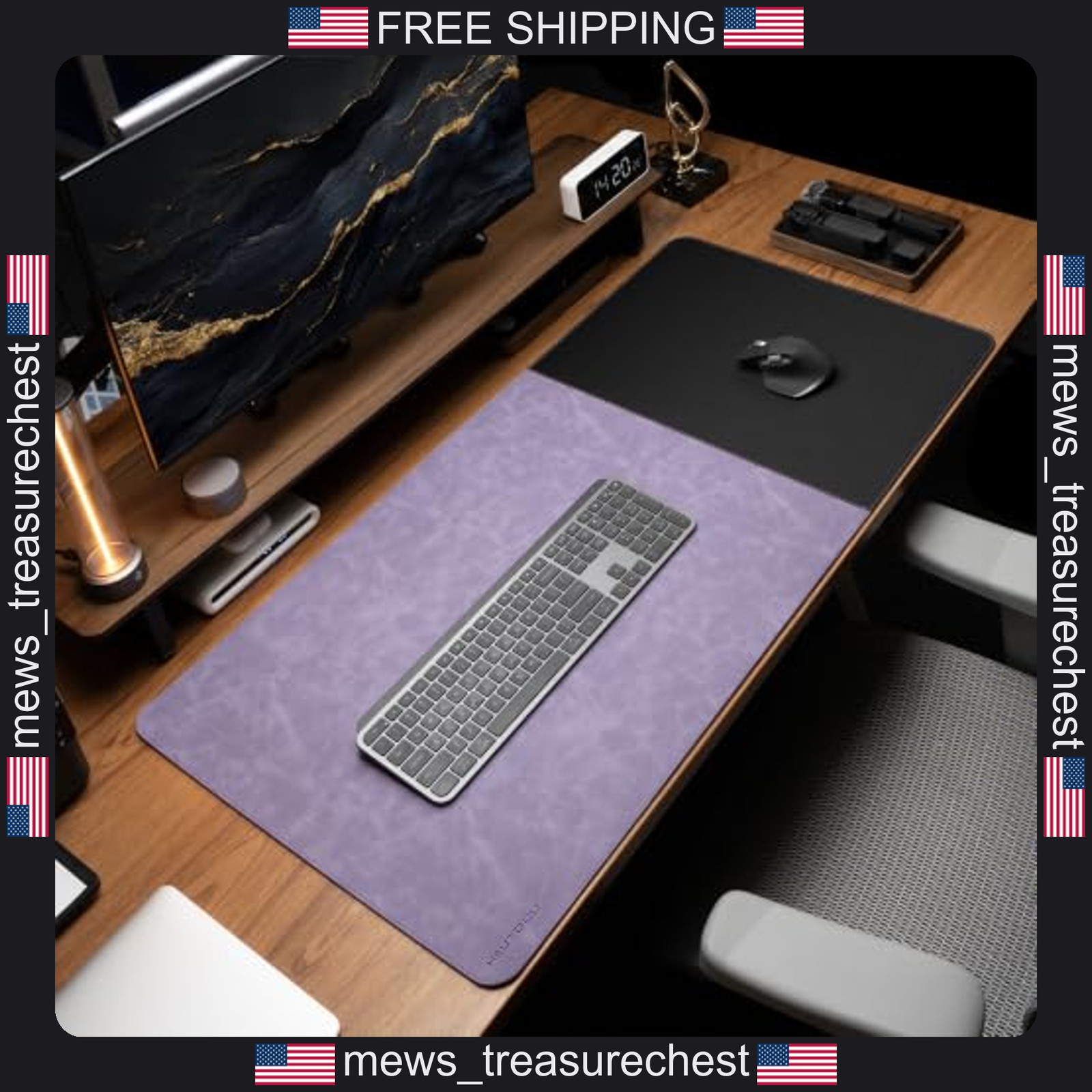 Desk Mat 31.5x15.7 inches Cork & Leather Hybrid Surface