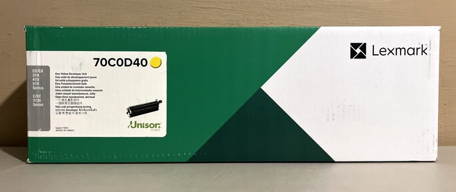 Lexmark 70C0D40 Yellow Developer New Sealed Box